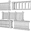 Decorative Stone Railing Designs With Ornate Posts Balusters And Finials 3d model