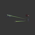 Different Colored Futuristic Spaceships Firing Green Laser Beams In Dark Cosmic Space