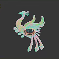 Golden Phoenix Shaped Decorative Home Accessory With Intricate Design And Circular Transparent Part