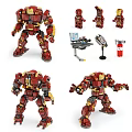 Iron Man Building Blocks Detailed Action Figure Model With Mechanical Parts And Display Stand