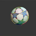 Premium Soccer Ball with White Base and Blue Green Star Pattern for Sports Activities