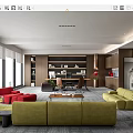 Modern Italian General Manager's Office Poliform Manager Office Desk Bamboo Sofa Office Sofa Office Chair Screen Partition 3d model
