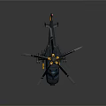 Detailed 3D Helicopter Model With Yellow Accents And Blue Canopy