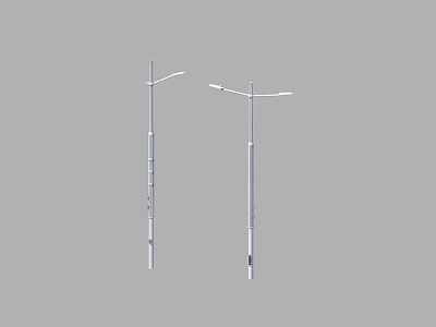 Modern Road Facilities With Tall Metal Street Light Poles For Urban Streets 3d model