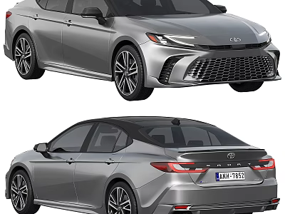 Silver Sedan Car with Sleek Exterior Design Front Rear View and Alloy Wheels 3d model