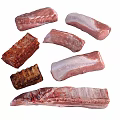 Delicious Ribs Selection Featuring Fresh Raw and Tender Cooked Varieties