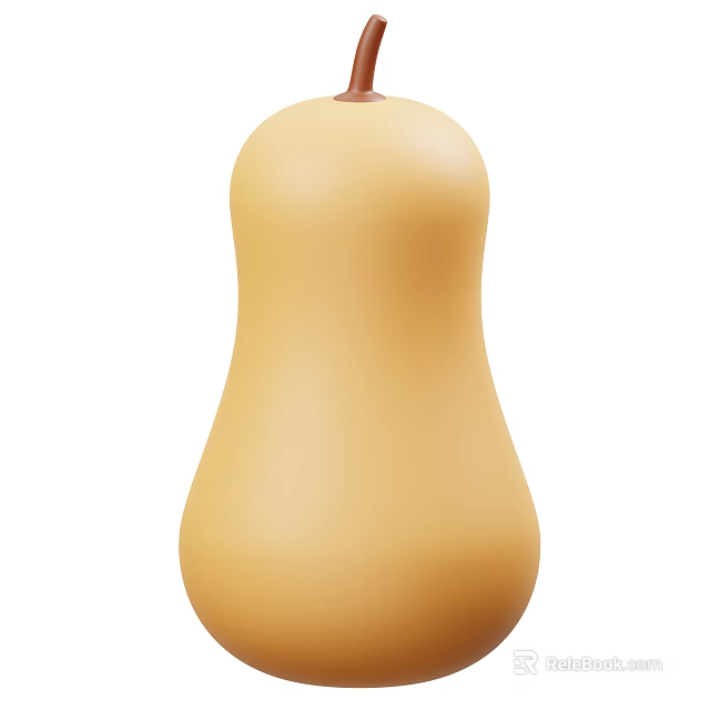 Fresh Yellow Butternut Squash Healthy Vegetable With Smooth Texture For Cooking 3d model 