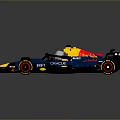 Red Bull Formula Racing Car With Oracle Sponsor Blue Yellow Livery And Aerodynamic Design