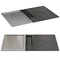 Modern Kitchen Appliances With Range Hood Built In Oven And Stainless Steel Cooktop