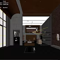 Modern Clothing Store Interior With Brick Wall Wooden Racks And Fashion Display Areas