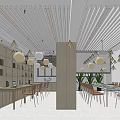 Multi-function reading room of modern school staff home 3d model