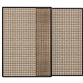 Woven Room Divider with Brown Grid Pattern and Black Border Design 3d model