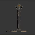 Detailed Sci Fi Mechanical Tower Structure With Scattered Metallic Modules And Platforms