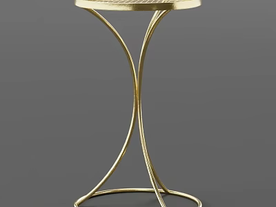Elegant Modern Gold Coffee Table With Curved Metal Legs And Round Top 3d model