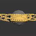 Elegant Golden Key Jewelry With Round Gemstone And Decorative Chain