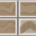 Modern Wooden Slat Ceiling With Creative Wave Design Patterns And Various Shapes 3d model