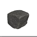Natural Gray Stone Cube With Rough Textured Surface On Black Background 3d model