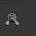 Detailed Helicopter Model For Water Landing With Floats And Rotors