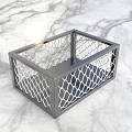 Modern Black Frame Storage Basket With White Diamond Mesh Design For Home Organizing
