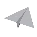 Light Blue 3D Paper Airplane With Grid Pattern On Dark Reflective Backdrop 3d model