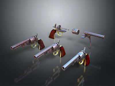 revolver pistol semi-automatic pistol automatic pistol modern weapon hot weapon 3d model