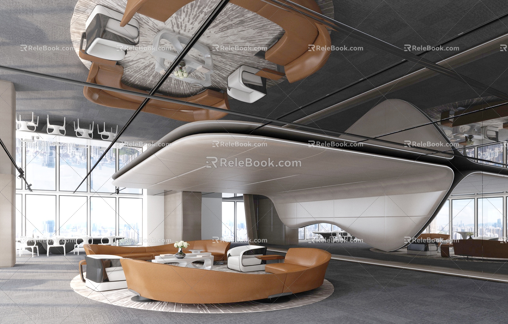 Reception area Negotiation area Leisure area 3d model