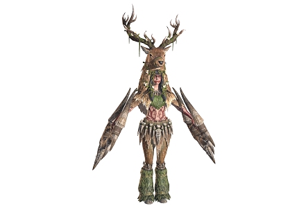 Stone Age figure female warrior 3d model