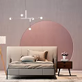 Modern Single Bed Simple Fabric Single Bed 3d model