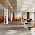 Modern Public Office Space With Open Workstations Glass Partitions And Natural Light