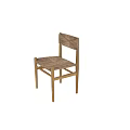 Natural Wooden Frame Leisure Chair With Woven Seat And Backrest Design