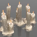 Burning Multiple Candle Lamps with Melted Wax Decorative for Home Ambience