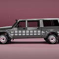 Vintage Gray SUV With Bold Front Grille Sturdy Tires And Boxy Body Design