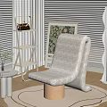 Modern Living Room Interior With Curved Sofa Floor Lamp And Decorative Art
