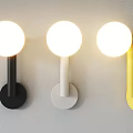 Modern Round Wall Lamps in Black White Yellow Colors Mounted on Wall
