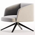Modern Light Gray Upholstered Leisure Chair With Black Metal Cross Base
