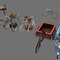 Vintage and Modern Bicycles Tricycles and Carts Assorted Transportation