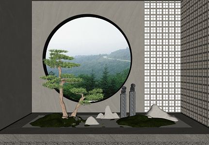 New Chinese style landscape sketch landscape 3d model