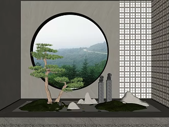 New Chinese style landscape sketch landscape 3d model