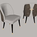 Elegant Modern Dining Chairs With Two Tone Upholstery And Gold Accent Legs