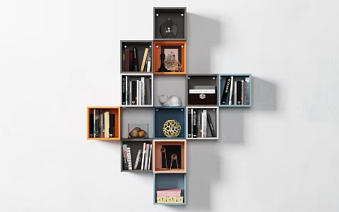 Modern hanging cabinet bookshelf 3d model