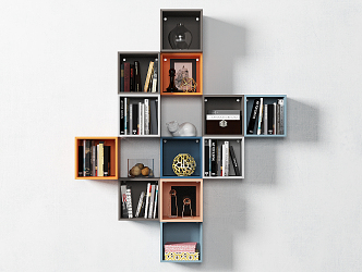 Modern hanging cabinet bookshelf 3d model