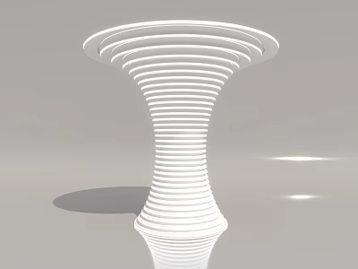 Sleek White Decorative Column With Spiral Stripes And Modern Design 3d model