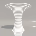 Sleek White Decorative Column With Spiral Stripes And Modern Design