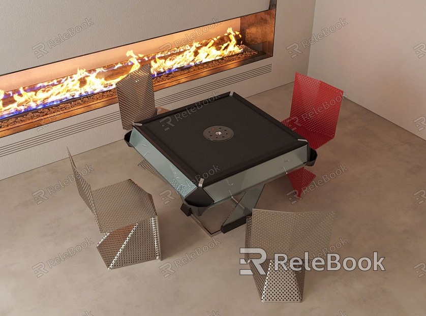 Modern Mahjong Table and Chair model