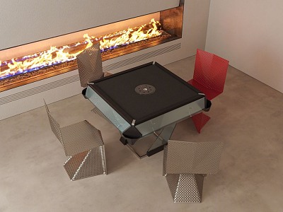 Modern Mahjong Table and Chair model