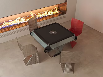 Modern Mahjong Table and Chair 3d model