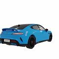 Blue Modern Sports Coupe With Sleek Aerodynamic Body And Black Wheels