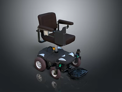 Industrial Equipment Electric Wheelchair With Ergonomic Seat Armrests And Battery Powered Wheels 3d model