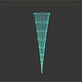 Tall Conical Wire Mesh Structure With Geometric Hollow Modern Design