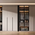 Modern Wardrobe Interior Design With Glass Door Panels And Hanging Clothes Storage